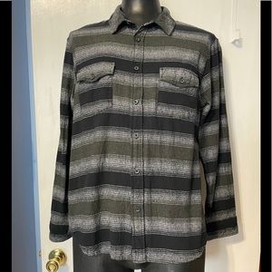 Men’s Black & Grey Striped Shirt, XL